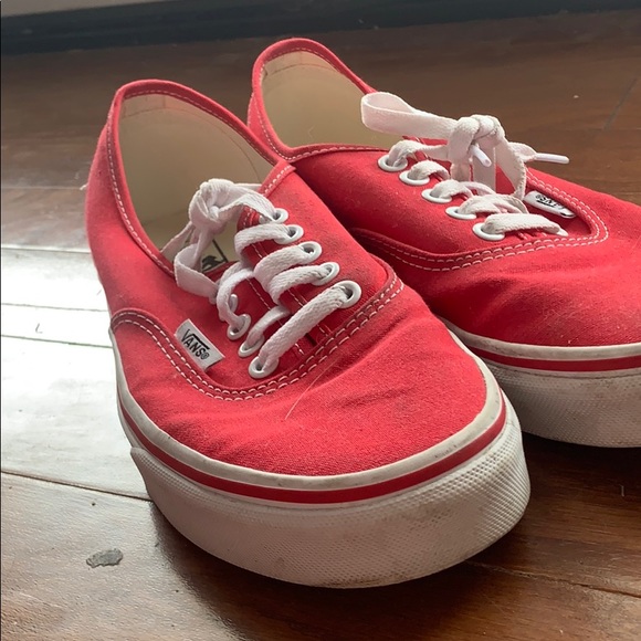 vans red authentic shoes